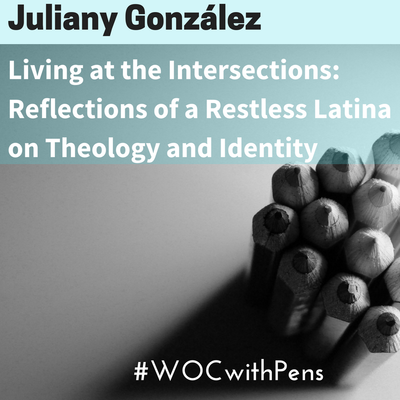black and white photo of pencils with Juliany Gonzalez name at top, then title of article below name