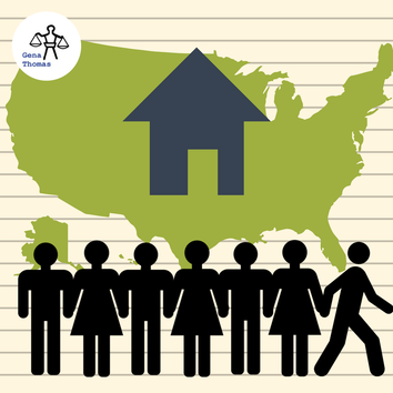Infographic of a map of the US with a home on top of it and seven people below it