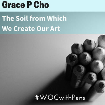 black and white photo of pencils with Grace P Cho name at top, then title of article below name